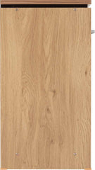 CHARLES COMPUTER DESK - OAK EFFECT VENEER WITH WALNUT TRIM