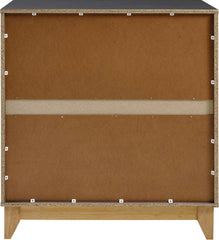 CLEVELAND 3+2 DRAWER CHEST - WHITE/GREY METAL EFFECT