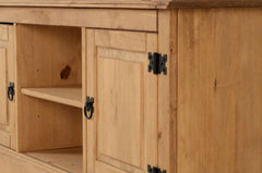 CORONA 2 DOOR FLAT SCREEN TV UNIT - DISTRESSED WAXED PINE