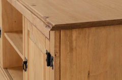 CORONA 2 DOOR FLAT SCREEN TV UNIT - DISTRESSED WAXED PINE