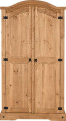 CORONA 2 DOOR WARDROBE - DISTRESSED WAXED PINE