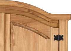 CORONA 3 DOOR WARDROBE - DISTRESSED WAXED PINE