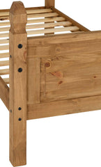 CORONA 3' BED HIGH FOOT END - DISTRESSED WAXED PINE