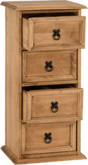 CORONA 4 DRAWER CD CHEST - DISTRESSED WAXED PINE