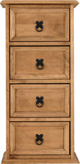 CORONA 4 DRAWER CD CHEST - DISTRESSED WAXED PINE