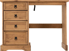 CORONA 4 DRAWER DRESSING TABLE - DISTRESSED WAXED PINE