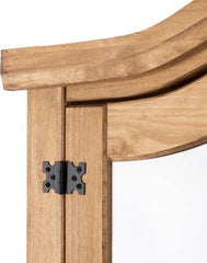 CORONA 4'6" BUFFET HUTCH - DISTRESSED WAXED PINE/CLEAR GLASS