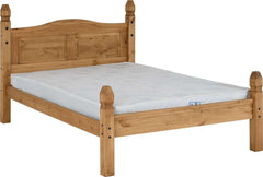 CORONA 4'6" BED LOW FOOT END - DISTRESSED WAXED PINE