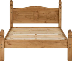 CORONA 4'6" BED LOW FOOT END - DISTRESSED WAXED PINE