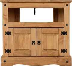 CORONA CORNER TV CABINET - DISTRESSED WAXED PINE