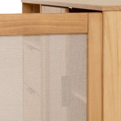 CORONA RATTAN 2 DOOR 2 DRAWER SIDEBOARD - DISTRESSED WAX PINE/RATTAN EFFECT