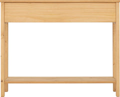 CORONA RATTAN 2 DRAWER CONSOLE TABLE - DISTRESSED WAX PINE/RATTAN EFFECT