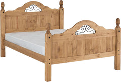 CORONA 5' BED HIGH FOOT END - DISTRESSED WAXED PINE