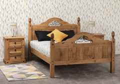 CORONA 5' BED HIGH FOOT END - DISTRESSED WAXED PINE