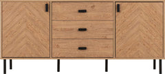 LEON 2 DOOR 3 DRAWER SIDEBOARD - MEDIUM OAK EFFECT