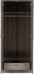 LISBON 2 DOOR WARDROBE - BLACK WOOD GRAIN