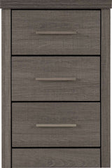 LISBON 3 DRAWER BEDSIDE - BLACK WOOD GRAIN