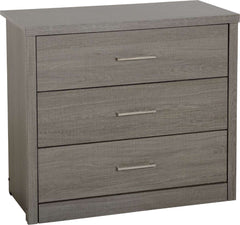 LISBON 3 DRAWER CHEST - BLACK WOOD GRAIN