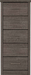LISBON 5 DRAWER NARROW CHEST - BLACK WOOD GRAIN
