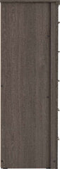 LISBON 5 DRAWER NARROW CHEST - BLACK WOOD GRAIN