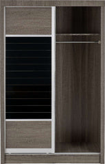 LISBON 2 DOOR SLIDING WARDROBE - BLACK WOOD GRAIN
