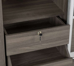 LISBON 2 DOOR SLIDING WARDROBE - BLACK WOOD GRAIN