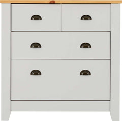LUDLOW 2+2 DRAWER CHEST - GREY/OAK LACQUER