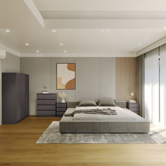 MALVERN 3 DOOR WARDROBE BEDROOM SET - GREY