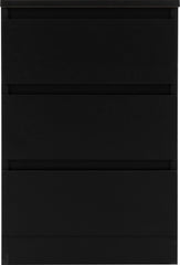 MALVERN 3 DRAWER BEDSIDE - BLACK