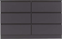 MALVERN 6 DRAWER CHEST - GREY