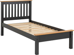 MONACO 3' BED LOW FOOT END - GREY/OAK EFFECT