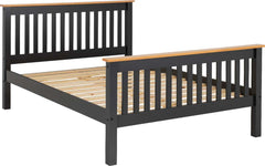 MONACO 5' BED HIGH FOOT END - GREY/OAK EFFECT