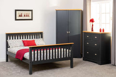 MONACO 5' BED HIGH FOOT END - GREY/OAK EFFECT