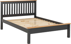 MONACO 4' BED LOW FOOT END - GREY/OAK EFFECT