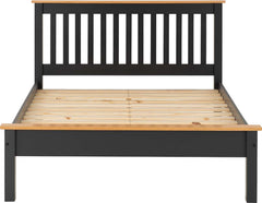 MONACO 5' BED LOW FOOT END - GREY/OAK EFFECT