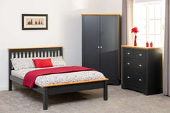 MONACO 4'6" BED LOW FOOT END - GREY/OAK EFFECT