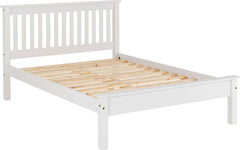 MONACO 4'6" BED LOW FOOT END - WHITE