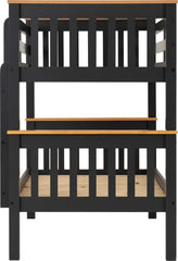 NEPTUNE Single Black Wooden 3' Bunk Bed - GREY/OAK