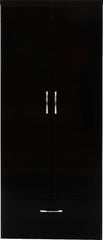 NEVADA 2 DOOR 1 DRAWER WARDROBE - BLACK GLOSS
