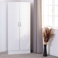NEVADA 2 DOOR ALL HANGING WARDROBE - WHITE GLOSS