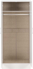 NEVADA 2 DOOR ALL HANGING WARDROBE - WHITE GLOSS