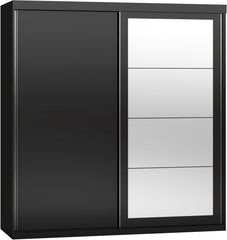 NEVADA 2 DOOR SLIDING WARDROBE - BLACK GLOSS