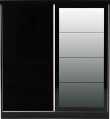 NEVADA 2 DOOR SLIDING WARDROBE - BLACK GLOSS