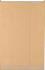 NEVADA 3 DOOR 2 DRAWER MIRRORED WARDROBE - OYSTER GLOSS/LIGHT OAK EFFECT VENEER