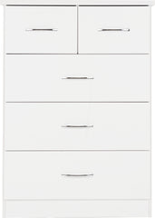 NEVADA 3+2 DRAWER CHEST - WHITE GLOSS