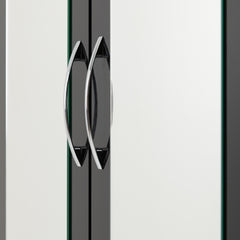 NEVADA 4 DOOR 2 DRAWER MIRRORED WARDROBE - BLACK GLOSS