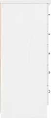 NEVADA 5 DRAWER NARROW CHEST - WHITE GLOSS