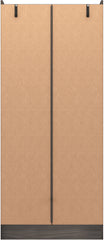 NEVADA MIRRORED 2 DOOR 1 DRAWER WARDROBE - BLACK WOOD GRAIN