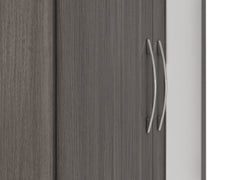 NEVADA MIRRORED 2 DOOR 1 DRAWER WARDROBE - BLACK WOOD GRAIN