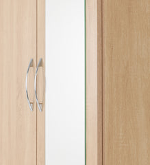NEVADA MIRRORED 2 DOOR 1 DRAWER WARDROBE - SONOMA OAK EFFECT